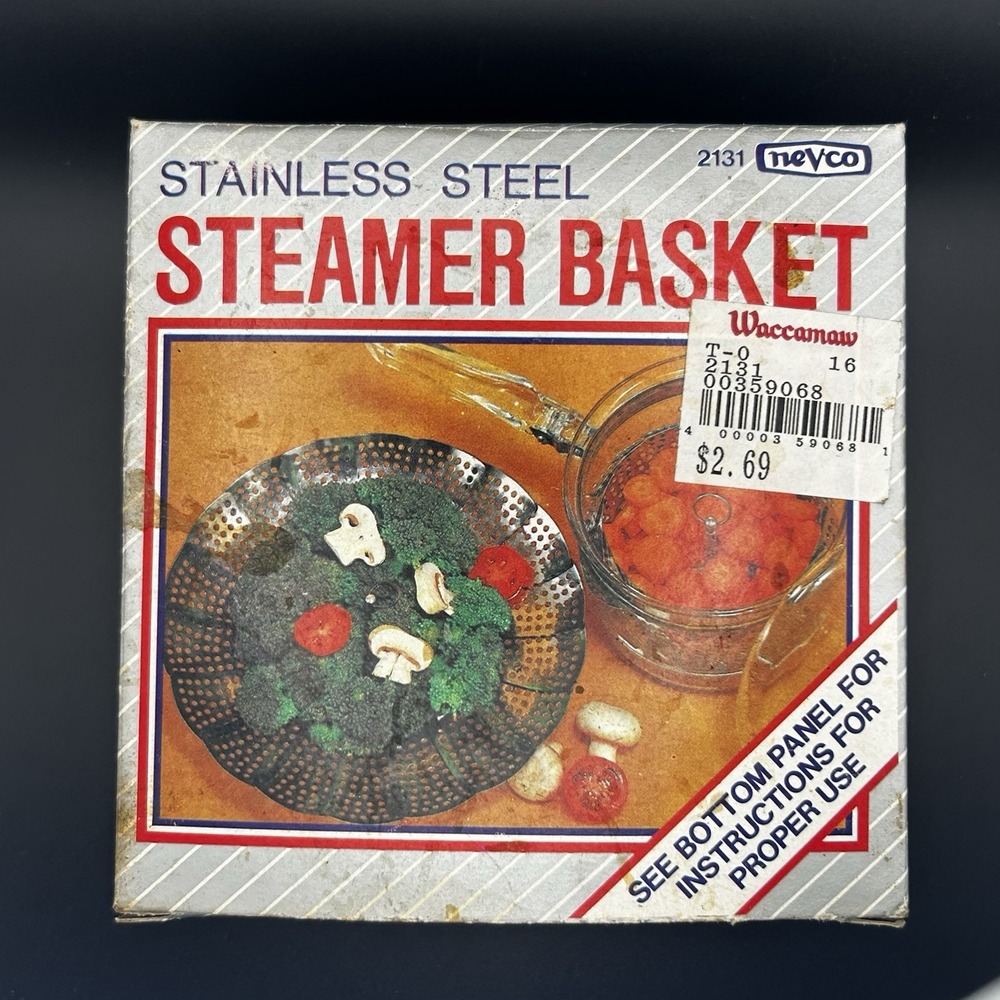 Vintage Nevco Stainless Steel Food Steamer In Original Packaging